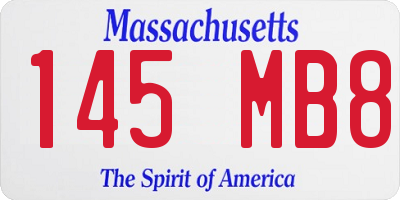 MA license plate 145MB8