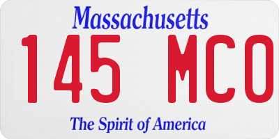 MA license plate 145MC0