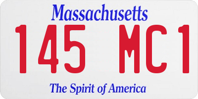 MA license plate 145MC1