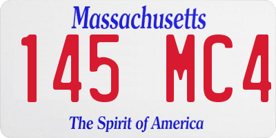 MA license plate 145MC4