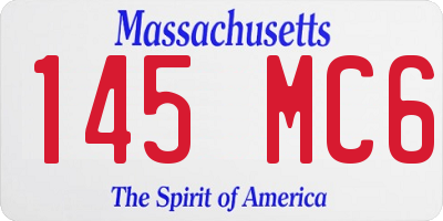 MA license plate 145MC6
