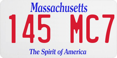 MA license plate 145MC7
