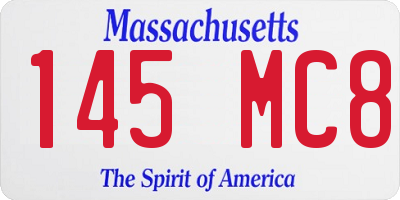 MA license plate 145MC8