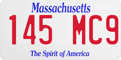 MA license plate 145MC9