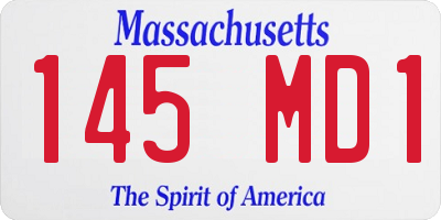 MA license plate 145MD1