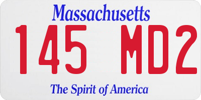 MA license plate 145MD2