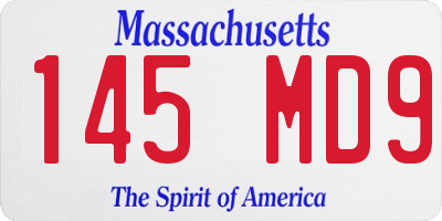 MA license plate 145MD9