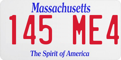 MA license plate 145ME4