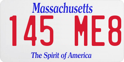 MA license plate 145ME8