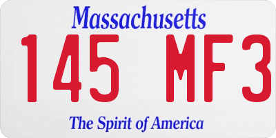 MA license plate 145MF3