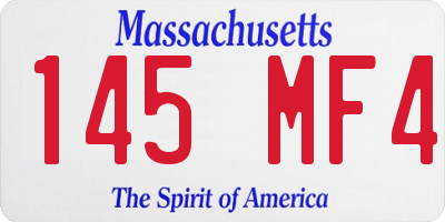 MA license plate 145MF4