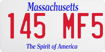 MA license plate 145MF5