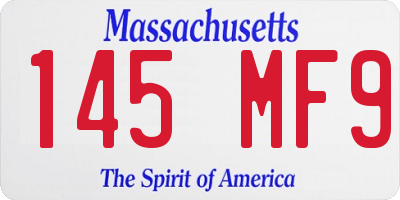 MA license plate 145MF9