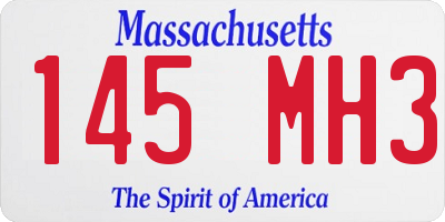 MA license plate 145MH3
