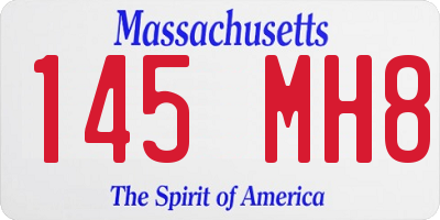 MA license plate 145MH8