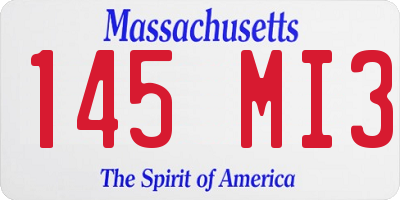 MA license plate 145MI3