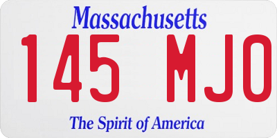 MA license plate 145MJ0