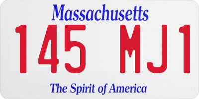 MA license plate 145MJ1