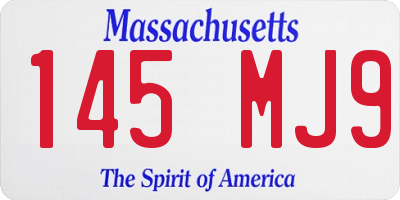 MA license plate 145MJ9