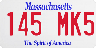 MA license plate 145MK5