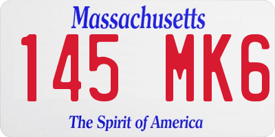 MA license plate 145MK6