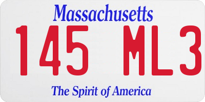 MA license plate 145ML3