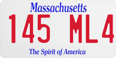 MA license plate 145ML4