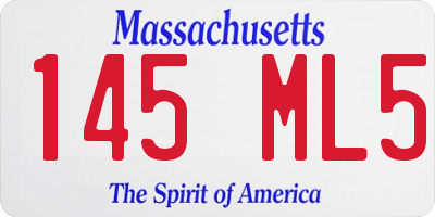 MA license plate 145ML5