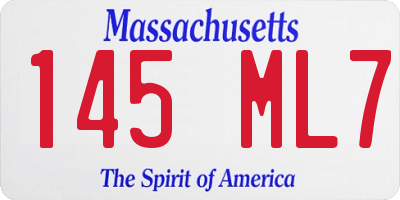 MA license plate 145ML7