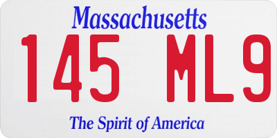 MA license plate 145ML9