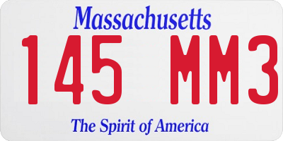 MA license plate 145MM3