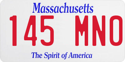 MA license plate 145MN0