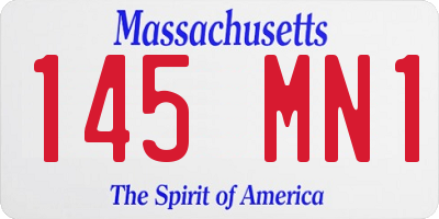 MA license plate 145MN1