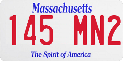 MA license plate 145MN2