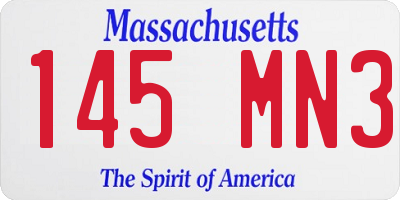 MA license plate 145MN3