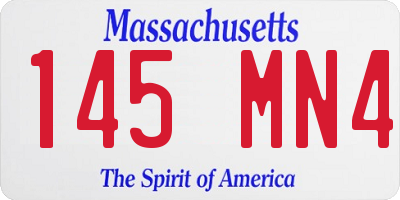 MA license plate 145MN4