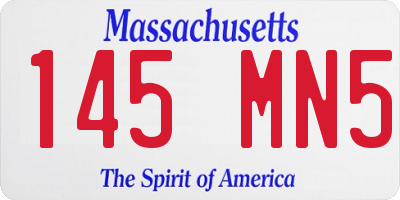 MA license plate 145MN5