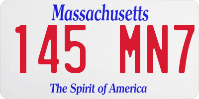 MA license plate 145MN7