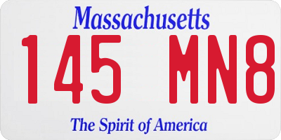 MA license plate 145MN8
