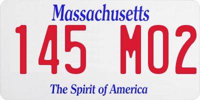 MA license plate 145MO2