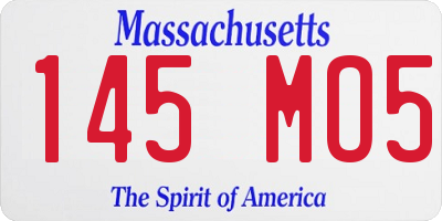 MA license plate 145MO5