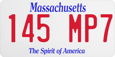 MA license plate 145MP7