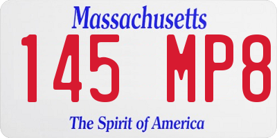 MA license plate 145MP8