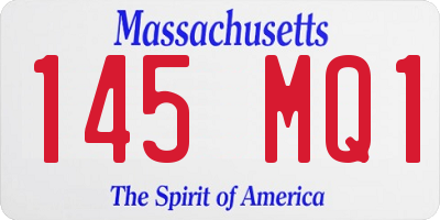 MA license plate 145MQ1