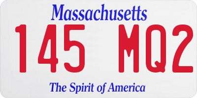 MA license plate 145MQ2