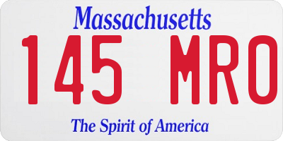 MA license plate 145MR0