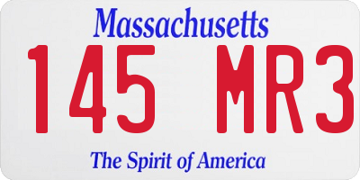 MA license plate 145MR3