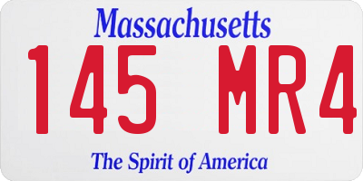 MA license plate 145MR4