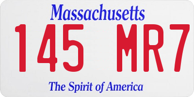 MA license plate 145MR7