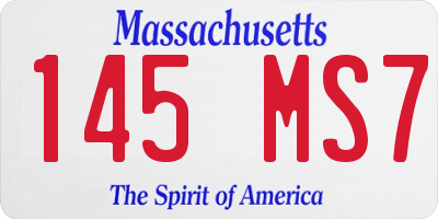 MA license plate 145MS7